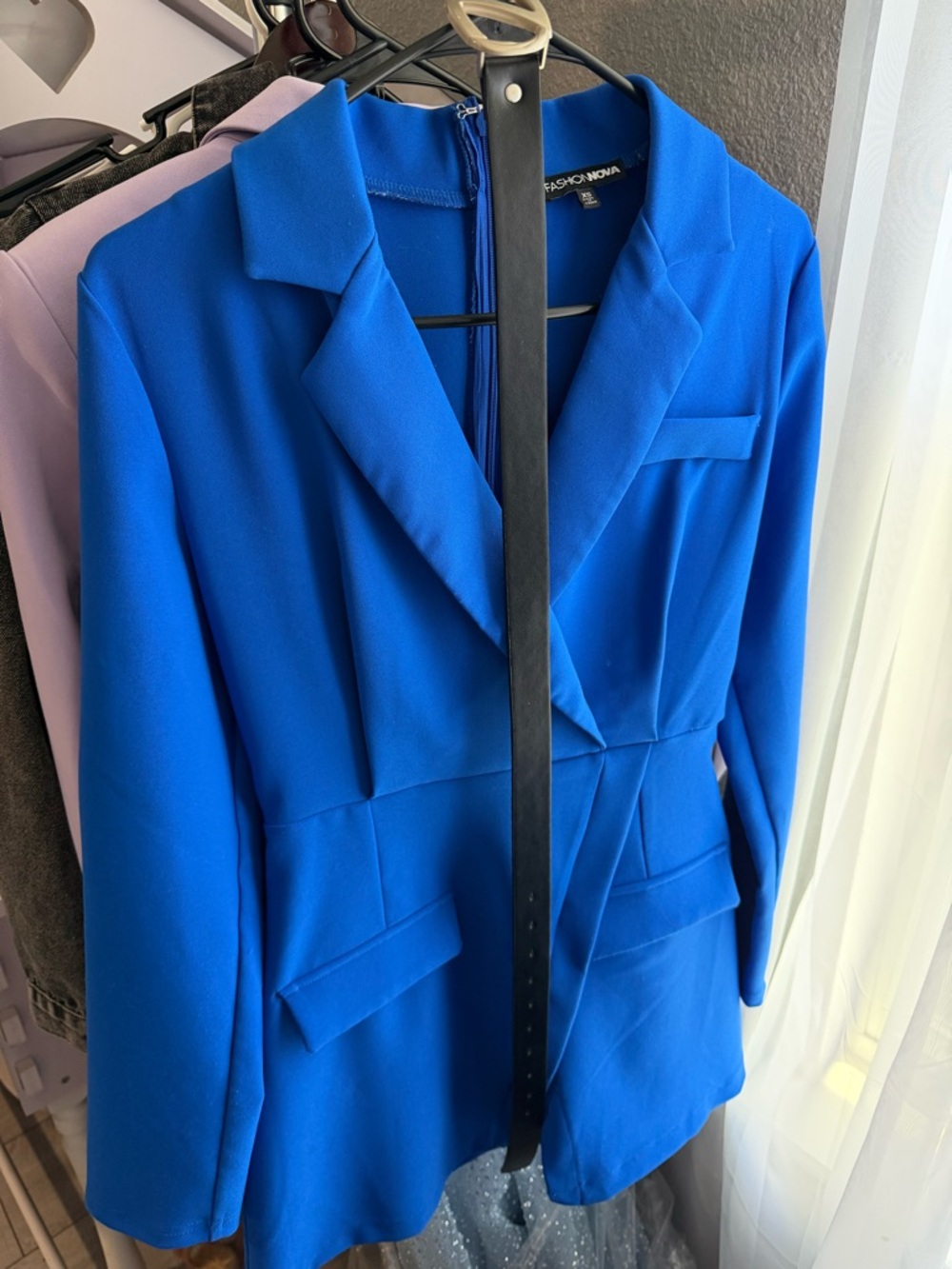 Fashion Nova Electric Blue Tailored Jumpsuit Romper